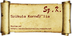 Szikula Kornélia névjegykártya
